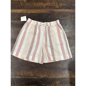 Beach Lunch Lounge Women’s Shorts Size Small Striped Linen Blend NWT